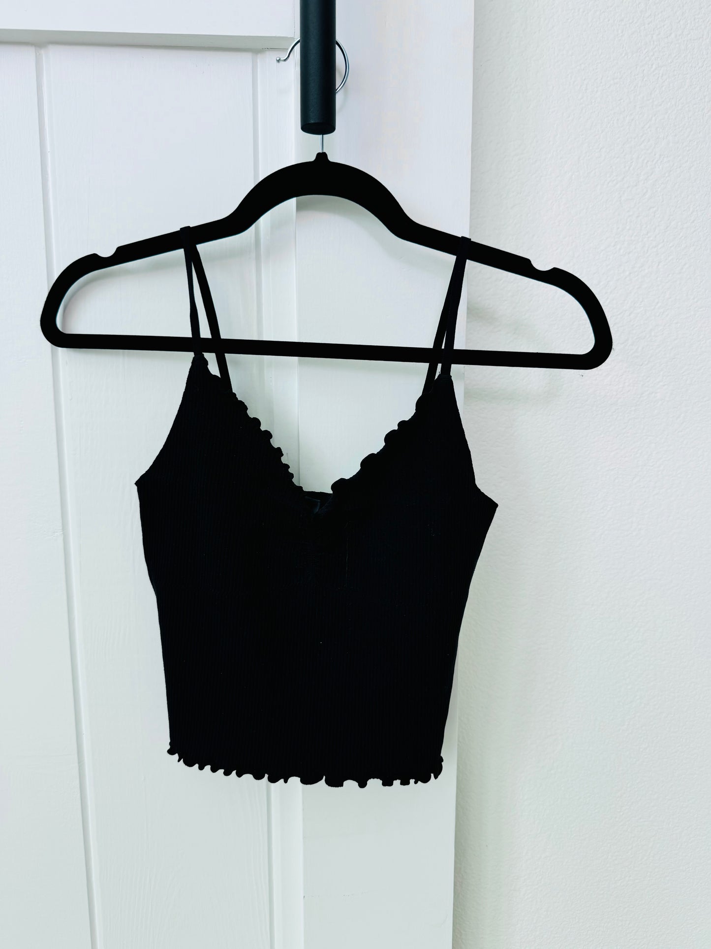 Ribbed Cami-BLACK