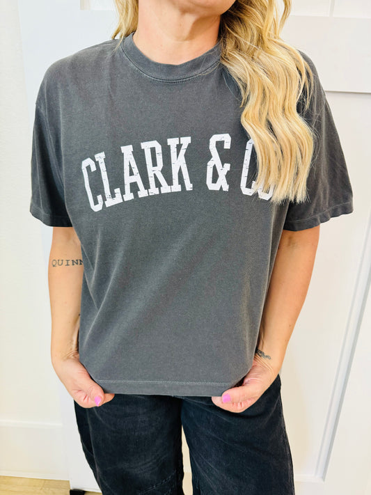 Clark & Co Vintage Graphic Crop Top- GREY