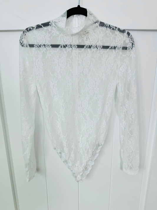 Lace Bodysuit-WHITE